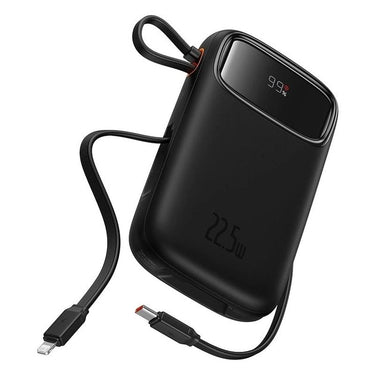 Baseus Qpow2 Dual-Cable Digital Display Fast Charge Power Bank 20000mAh 22.5W - Black
